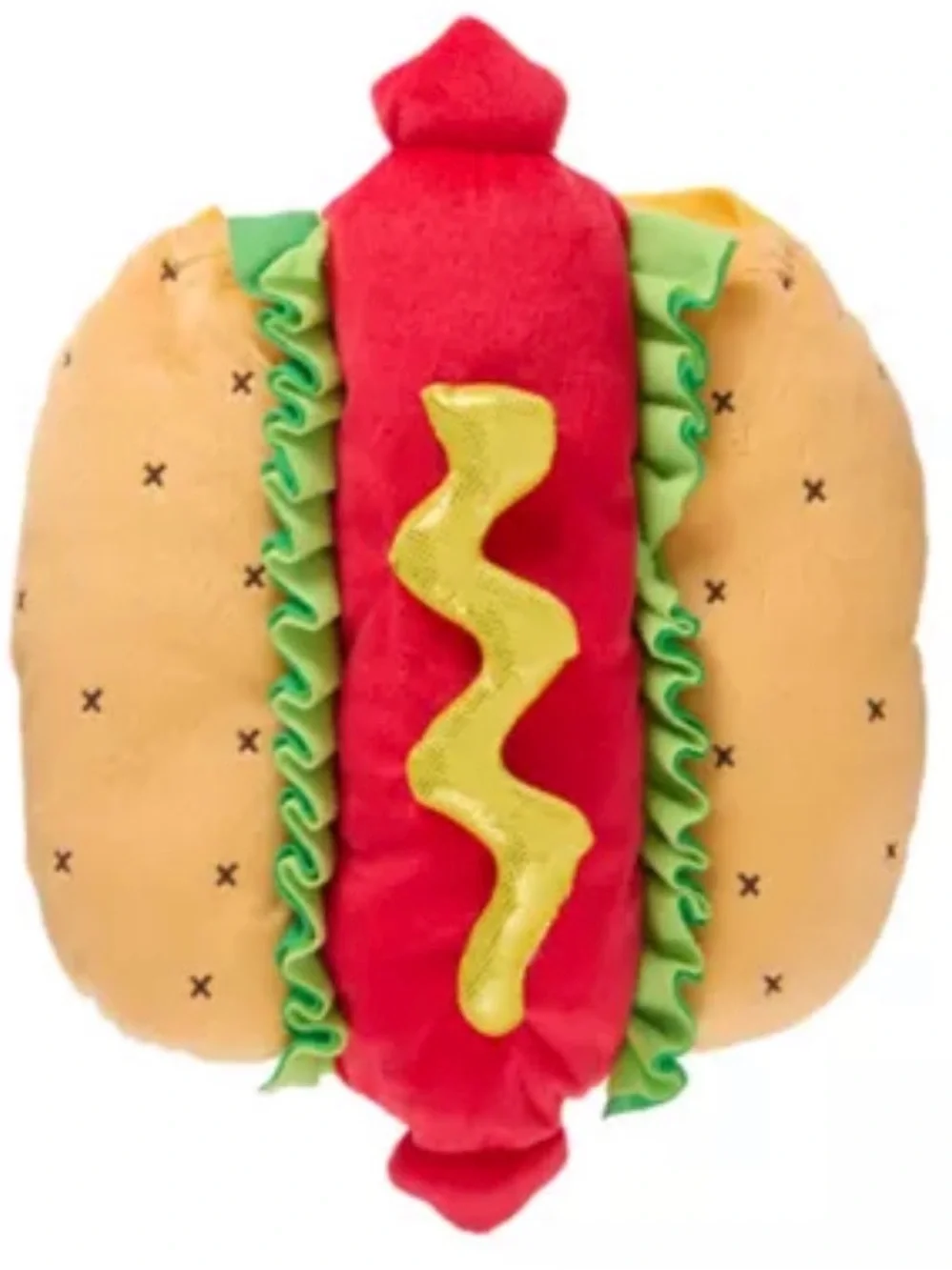 Hot Dog Plush Pet Costume - Yellow, Red & Green